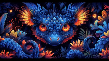 Surreal creatures seamless pattern. Imaginary characters and plants, fictional animals. Decorative fabric print, wrapping design, neoteric vector background