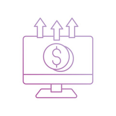 money growth gradient icon with white background vector stock illustration