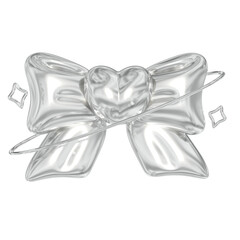 3D Glossy Pink and Metallic Chrome Birthday Elements 