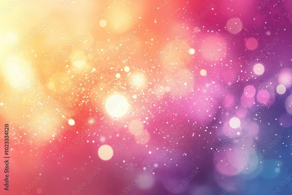 Poster a vibrant abstract background featuring multicolored bokeh lights and a soft gradient, perfect for c