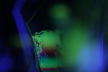 Fantastic liquid phenomenal structure, lights on a dark background, colourful abstract, surrealistic art	
