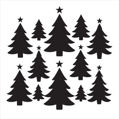 Obraz premium set of Christmas tree silhouette 