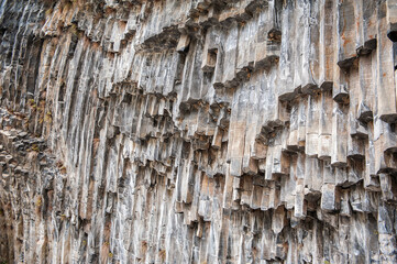 The Symphony of Stones in Garni, Armenia, hexagonal rock formations