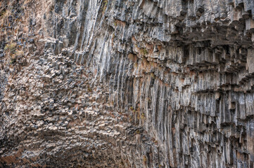 The Symphony of Stones in Garni, Armenia, hexagonal rock formations