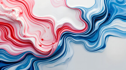Obraz premium Red, White, and Blue Paint Swirls: An Abstract Art Background, Perfect for Design and Branding.