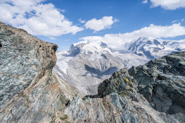 Monte Rosa Massiv seen from Gornergrat, Swiss Alps, Switzerland