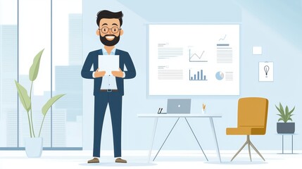 Fototapeta premium Professional Man in Modern Office Background