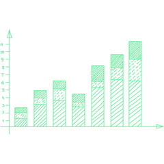  Business infographics icons with different diagram vector illustration. Abstract data visualization, marketing charts and graphs. Business statistics, planning and analytics, forecasting growth rates