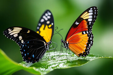 Naklejka premium couple of beautiful butterfly