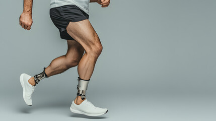 Man with Artificial Limbs Running | Inspirational Image of Resilience and Determination