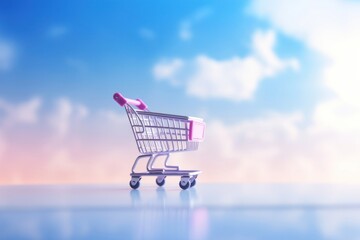 Shopping cart gradient background pink consumerism supermarket.