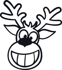 Christmas reindeer vector illustration. Christmas character in cartoon style.