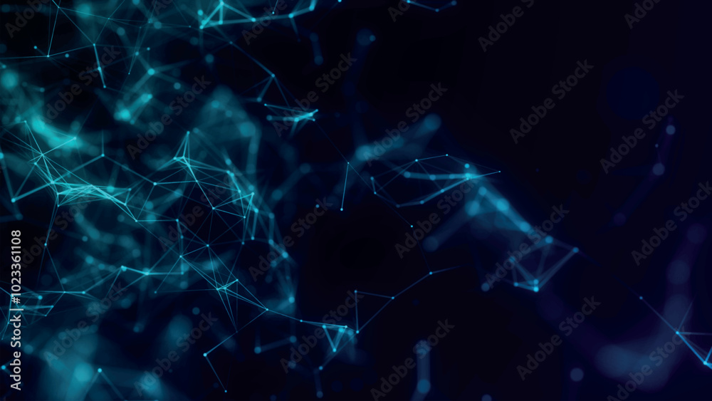 Poster abstract background with connecting dots and lines. network connection structure. plexus effect. 3d 