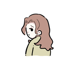 名残惜しそうにしている女性