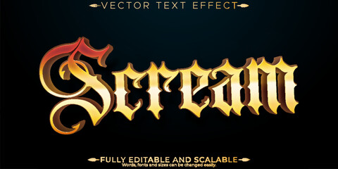 Halloween monster text effect, editable horror and scary text style