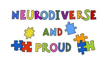 Fototapeta premium Neurodiverse and proud. Minds of all kinds. Human experience diversity.