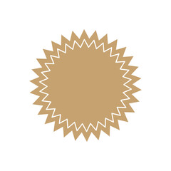 Badge vector beige promotional shape starburst icon illustration tag. Awards Achieve sign and symbol
