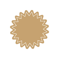 Vector beige shape starburst icon, sunburst badge sale. Design element Empty tag stamp price