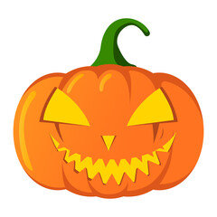Jack O Lantern illustration vector, Isolate Halloween Decoration graphic elements, Orange Celebrate Clip art in Flat style, Monster and Ghost Character design, Stock (Editable)