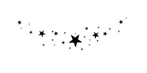 Obraz premium Stars on a white background.Meteoroid, comet, asteroid, stars.Decorative element. Suitable for your design, cards, invitations, gift, vip.