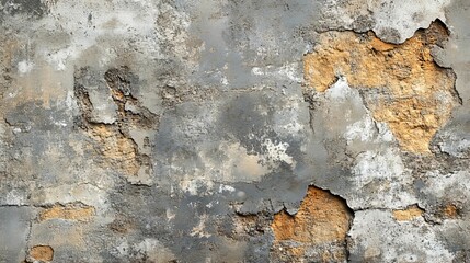 Weathered Concrete Wall with Flaking Paint