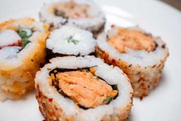 sushi on a white plate