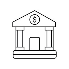 bank line icon with white background vector stock illustration