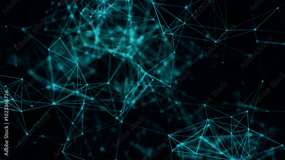 Aufkleber abstract background with connecting dots and lines. network connection structure. plexus effect. 3d 