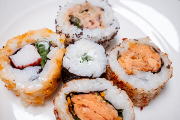 sushi on a white plate