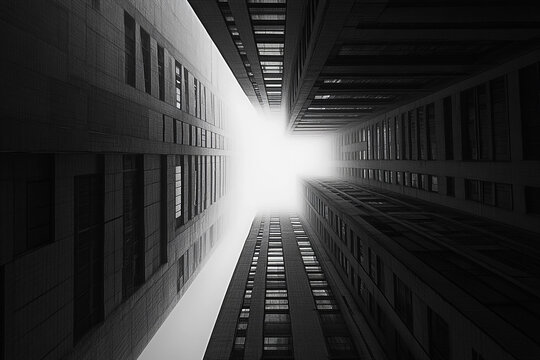 Futuristic Dystopian Brutalist Skyscraper Design Showcasing Monolithic Concrete Structures and Stark Urban Aesthetic