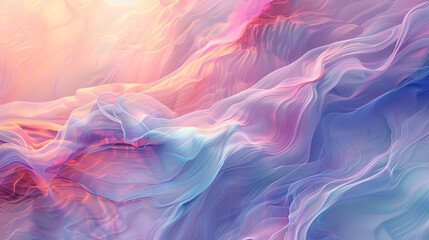 Obraz premium Abstract holographic fluid background with vibrant pink, blue, and yellow swirls suitable ,a very colorful fabric with some shiny material