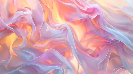 Obraz premium Abstract holographic fluid background with vibrant pink, blue, and yellow swirls suitable ,a very colorful fabric with some shiny material