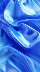 Obraz premium Blue abstract background with wavy lines and geometric shapes, simple minimal design