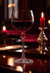 vibrant red wine glimmers softly lit atmosphere evoking elegance richness cozy ambiance setting, bottle, glass, shadow, light, evening, glow, texture