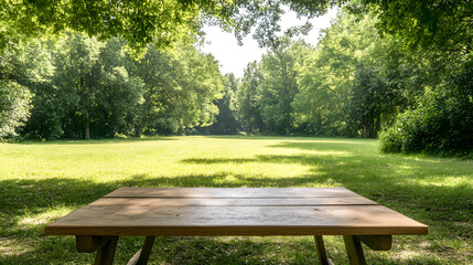 Naklejka premium Picnic Table in a Public Park | Ideal Setting for Outdoor Gatherings and Family Fun