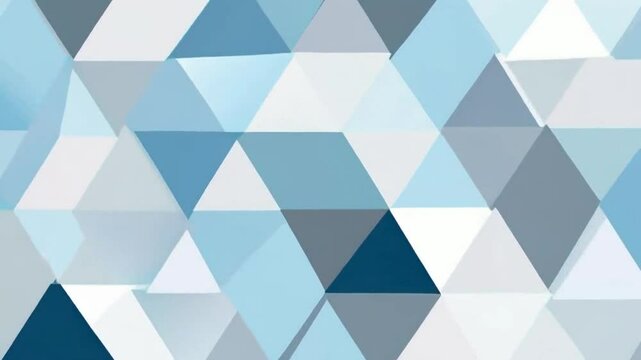 A geometric pattern of blue and gray triangles creating a modern, abstract design.
