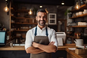 Fototapeta premium Small business portrait waiter adult.