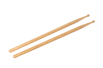 Wooden drum sticks isolated cut out no background