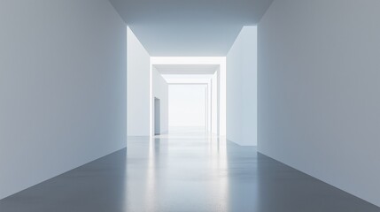 Fototapeta premium A minimalist modern white architectural space. 