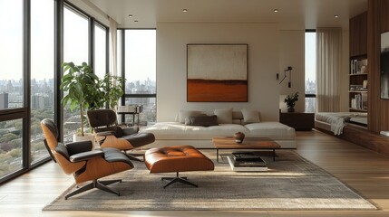 Chic Scandinavian Apartment Modern Living Room Design Interior