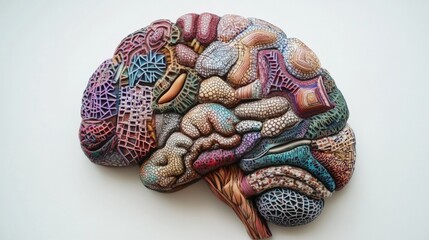Fototapeta premium A colorful brain sculpture made of paper