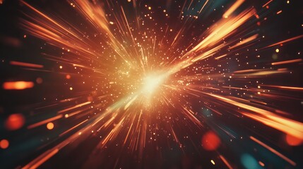 Naklejka premium A bold and captivating dynamic light flare effect, with sharp, fast-moving rays of light, 