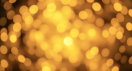 Fototapeta premium Golden Christmas background with abstract bokeh effect. Blurred glittering lights and sparkles create a luxurious atmosphere. Magical festive background with space for text, perfect for greeting cards