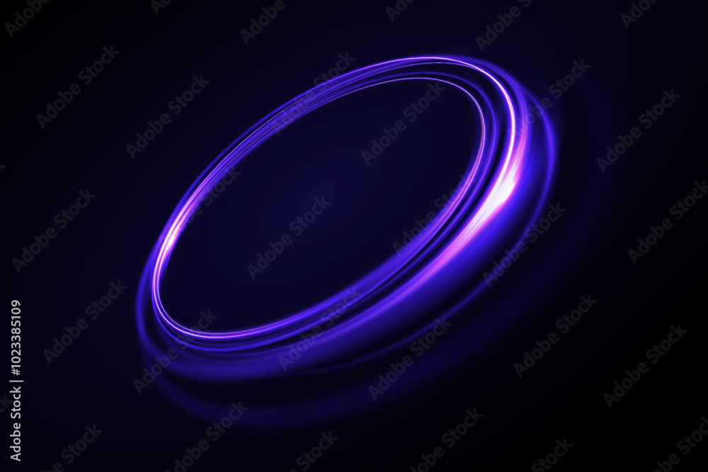 Aufkleber Shiny purple glowing sparkling spiral with magical vector effect of magical sparkling dust particles. Glow effect for game interface design.