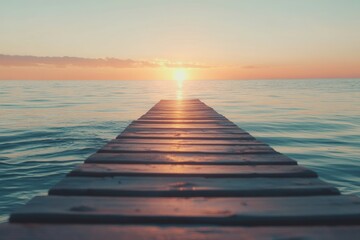 Obraz premium Serene Sunset View Over Calm Waters