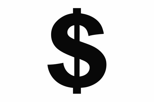 recommend clip art: dollar sign silhouette, Concept of business, money white background