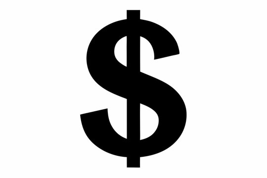 recommend clip art: dollar sign silhouette, Concept of business, money white background