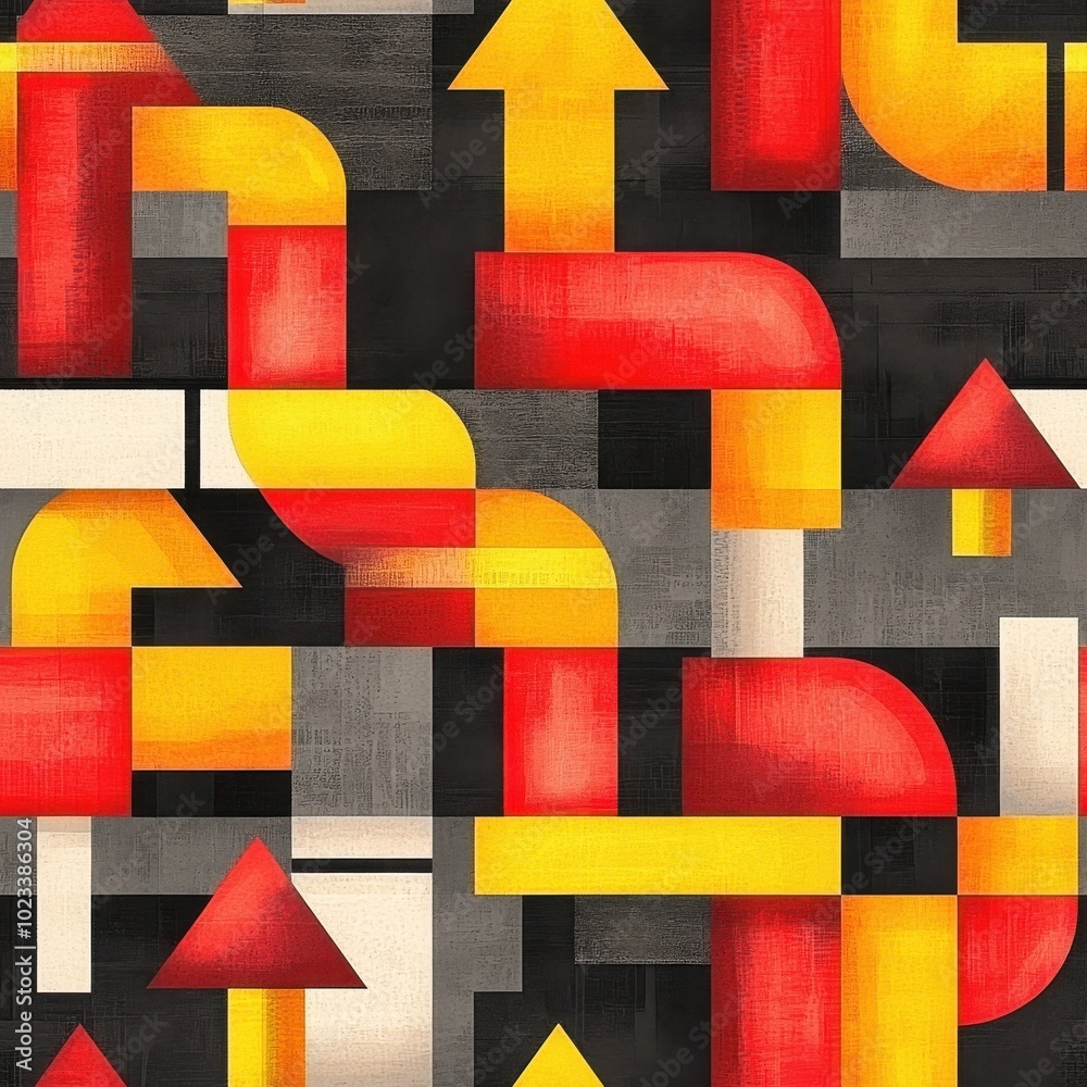 Poster abstract minimalist tech circuit grid design, seamless pattern
