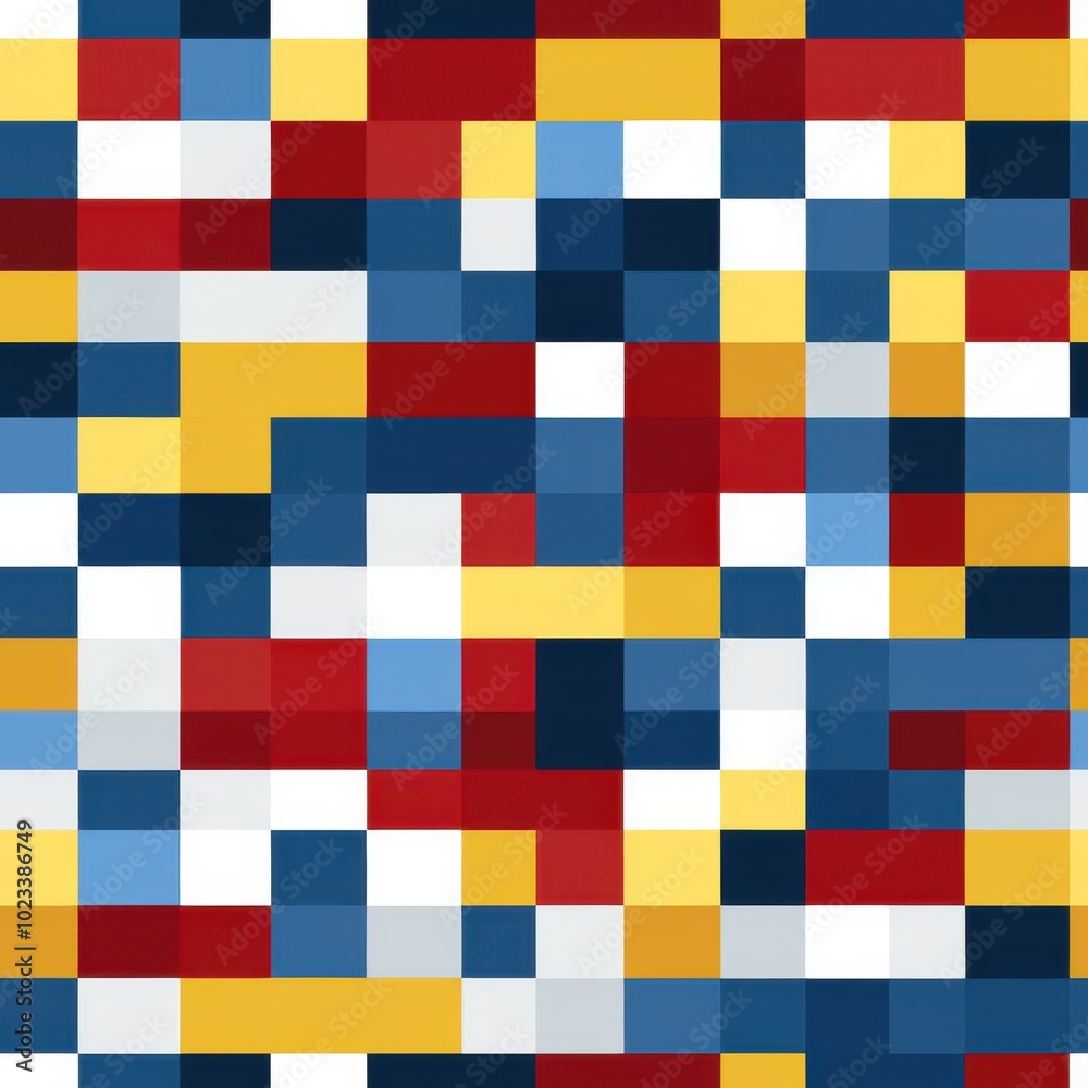 Poster clean geometric fractal pattern in minimal tech style, seamless pattern