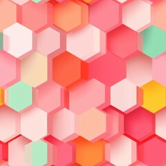 Minimal Futuristic Hexagon Pattern in Soft Colors, seamless pattern